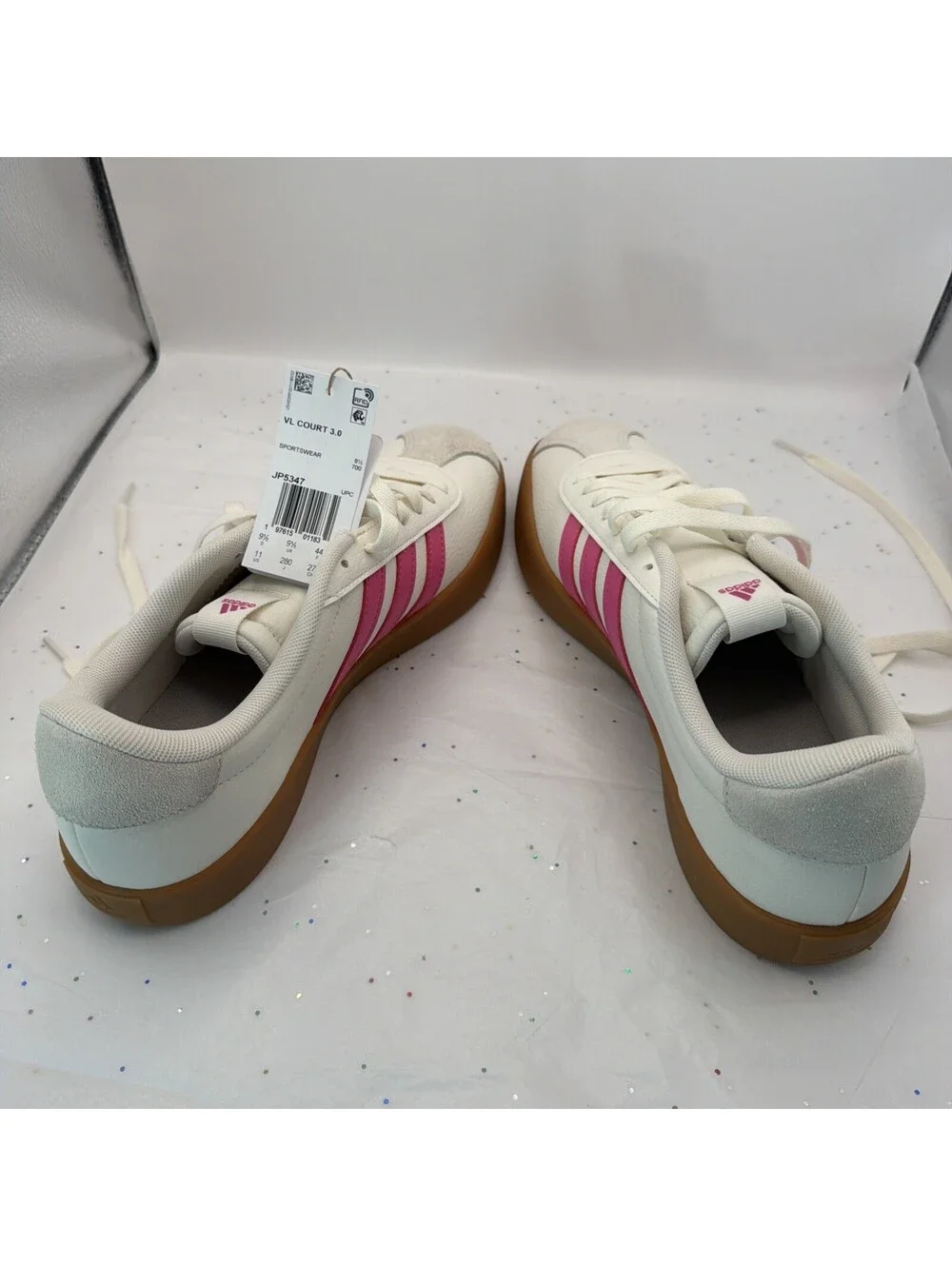 adidas VL Court 3.0 Women Size 11  JP5347 Pink White Gum New Box Damaged